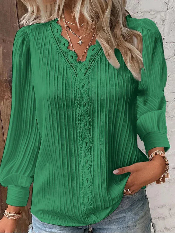 Ester - Blouse met kanten details van chiffon